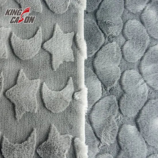 Ткань Kingcason Grey Heart Pattern Cutting Super Soft Fluffy из искусственного меха кролика