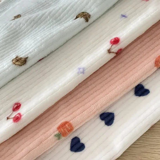 Оптовая продажа полиэстеровой жаккардовой фланели Minky Plush Striped Fleece Fabric для жаккардового фланелевого одеяла
